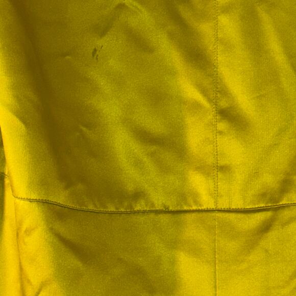 CHICOS 100% Silk Woman’s Jacket Coat Button Front Chartreuse Classic FLAW - Picture 8 of 13